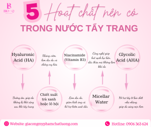 5 Hoạt chất nên có trong nước tẩy trang